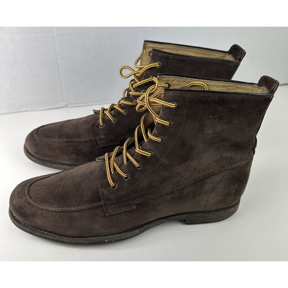 Frye Other - Frye Brown Moc Toe Lace Up Boots Brown Suede Leather Men's Shoe Size 11D 11